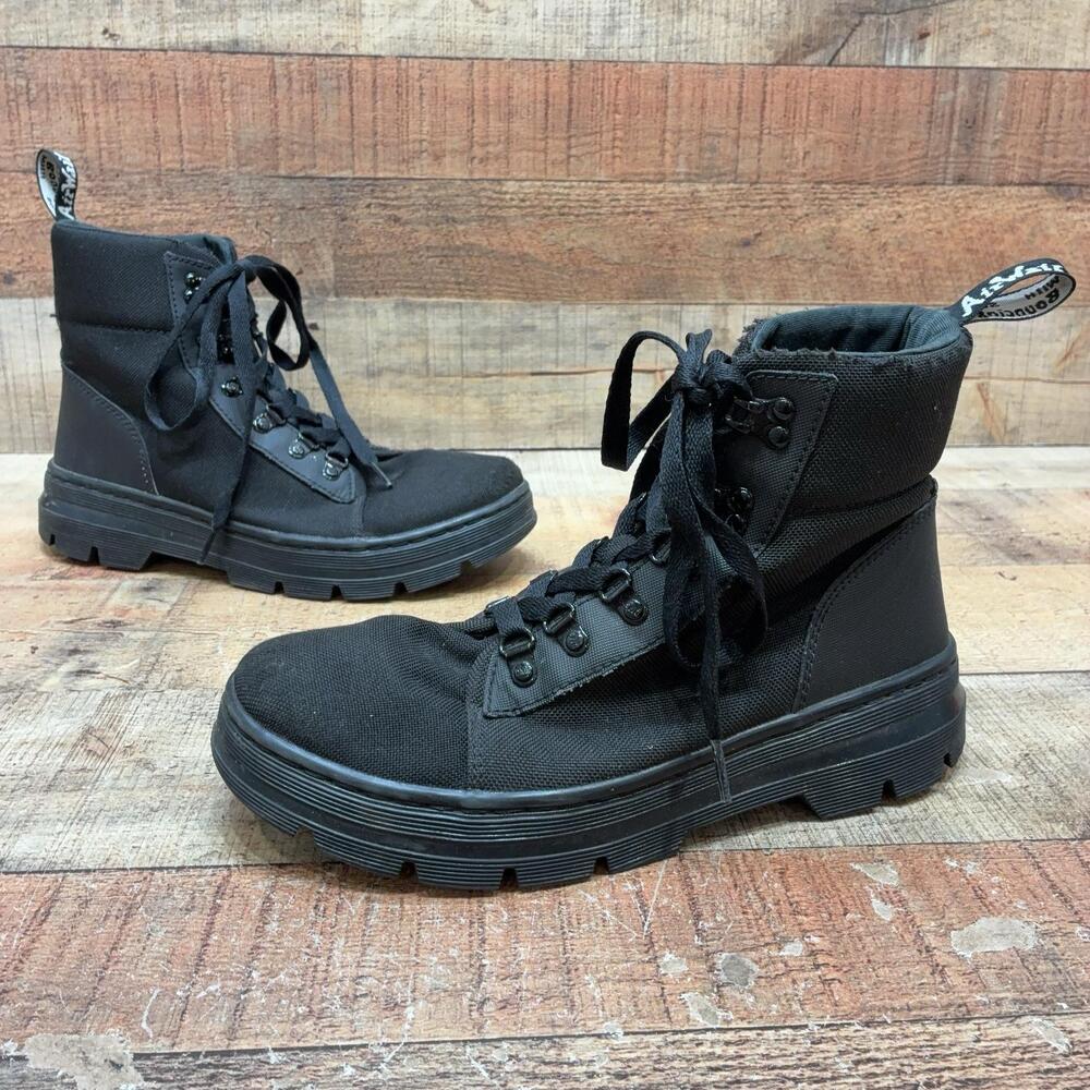 Dr. Martens Boots womens Size 10 42 Black Canvas Combat Ankle Lace Up Workwear